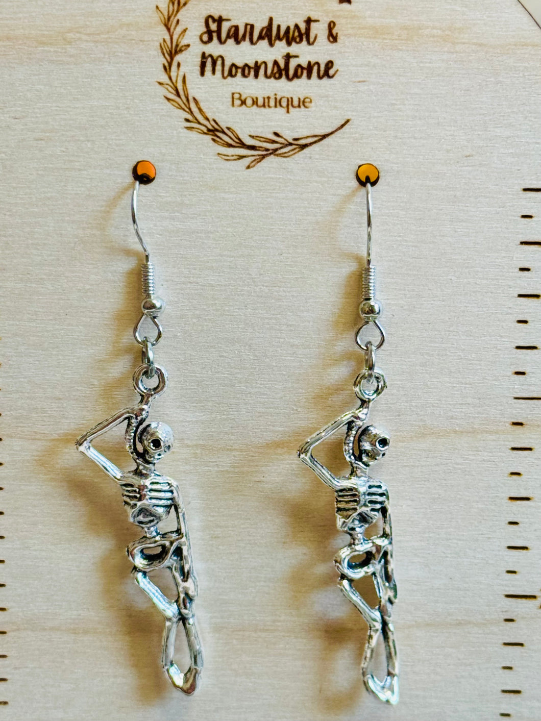 Skeleton Hangman Earrings in Silver