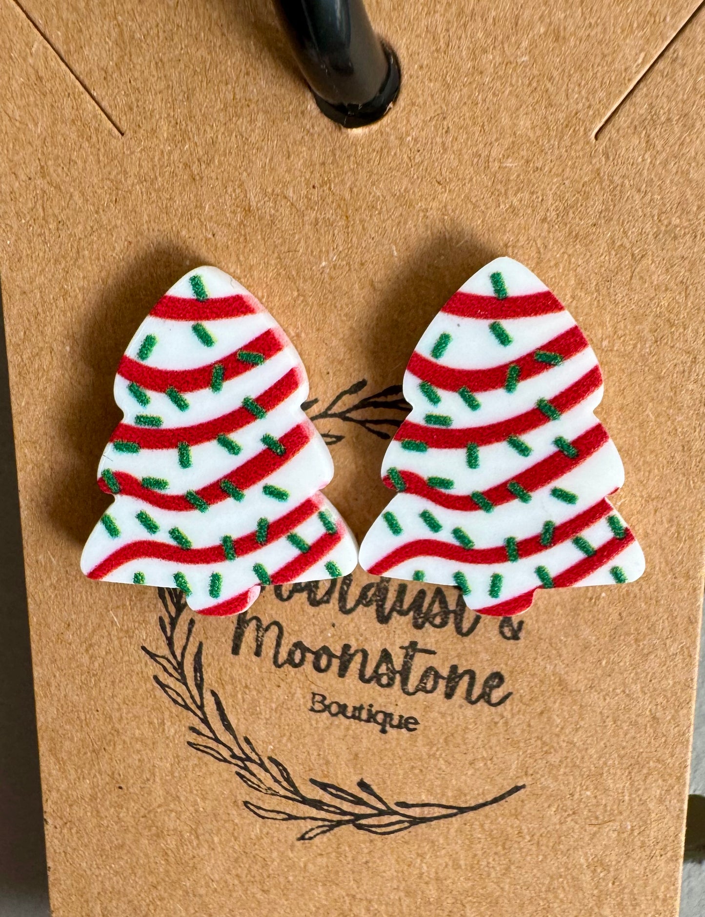 Christmas Tree Cake Stud Earrings