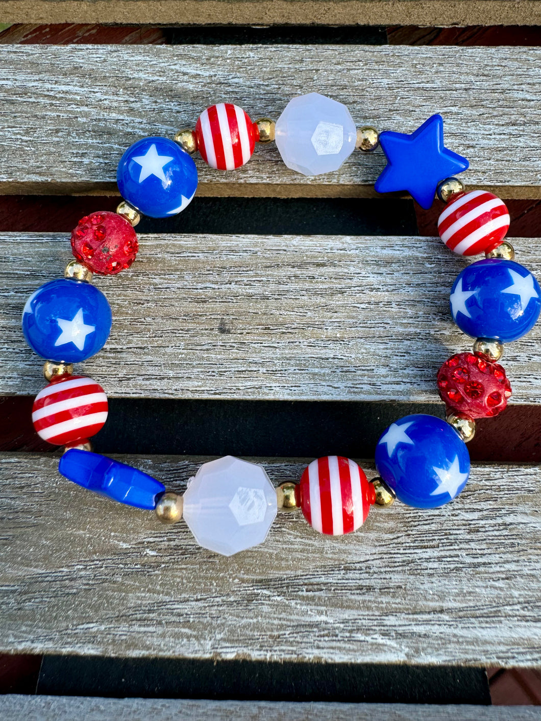 Patriotic Beaded Bracelet