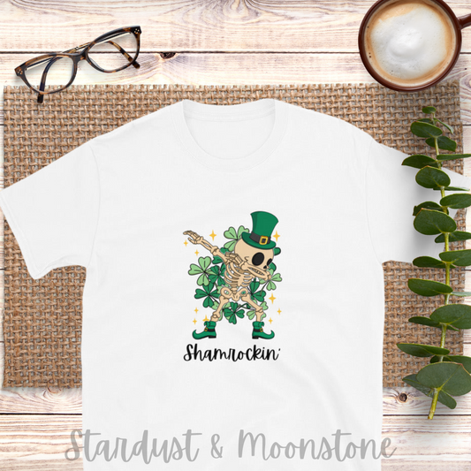 Shamrockin Skeleton St Patrick’s Short-Sleeve Unisex T-Shirt - Stardust & Moonstone