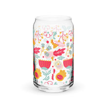 Load image into Gallery viewer, Summer Floral Glass tumbler with optional bamboo lid and straw
