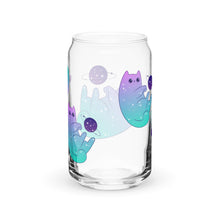 Load image into Gallery viewer, Cosmic Kitty Glass tumbler with optional bamboo lid and straw
