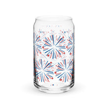 Load image into Gallery viewer, Fourth of July Fireworks Glass tumbler with optional bamboo lid and straw
