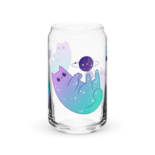 Load image into Gallery viewer, Cosmic Kitty Glass tumbler with optional bamboo lid and straw
