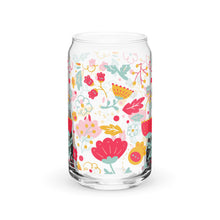 Load image into Gallery viewer, Summer Floral Glass tumbler with optional bamboo lid and straw
