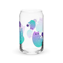 Load image into Gallery viewer, Cosmic Kitty Glass tumbler with optional bamboo lid and straw
