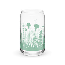 Load image into Gallery viewer, Meadow Flowers Glass tumbler with optional bamboo lid and straw
