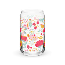 Load image into Gallery viewer, Summer Floral Glass tumbler with optional bamboo lid and straw
