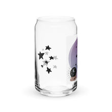 Load image into Gallery viewer, Celestial Cat Glass tumbler with optional bamboo lid and straw
