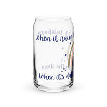 Load image into Gallery viewer, When it Rains Quote Glass tumbler with optional bamboo lid and straw
