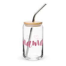 Load image into Gallery viewer, Mama Glass tumbler with optional bamboo lid and straw
