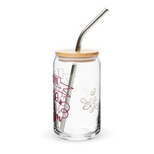 Load image into Gallery viewer, Coffee and Sarcasm Glass tumbler with optional bamboo lid and straw
