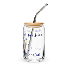 Load image into Gallery viewer, When it Rains Quote Glass tumbler with optional bamboo lid and straw
