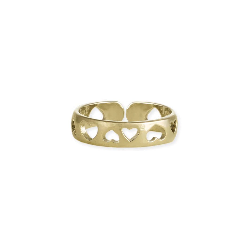 Love This! Gold Hearts Adjustable Toe Ring