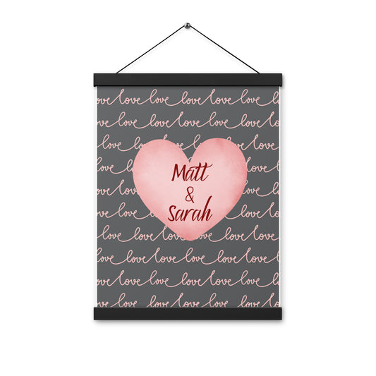 Personalized Heart Canvas Poster with hangers