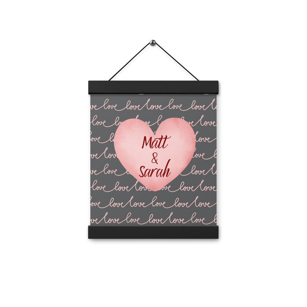 Personalized Heart Canvas Poster with hangers
