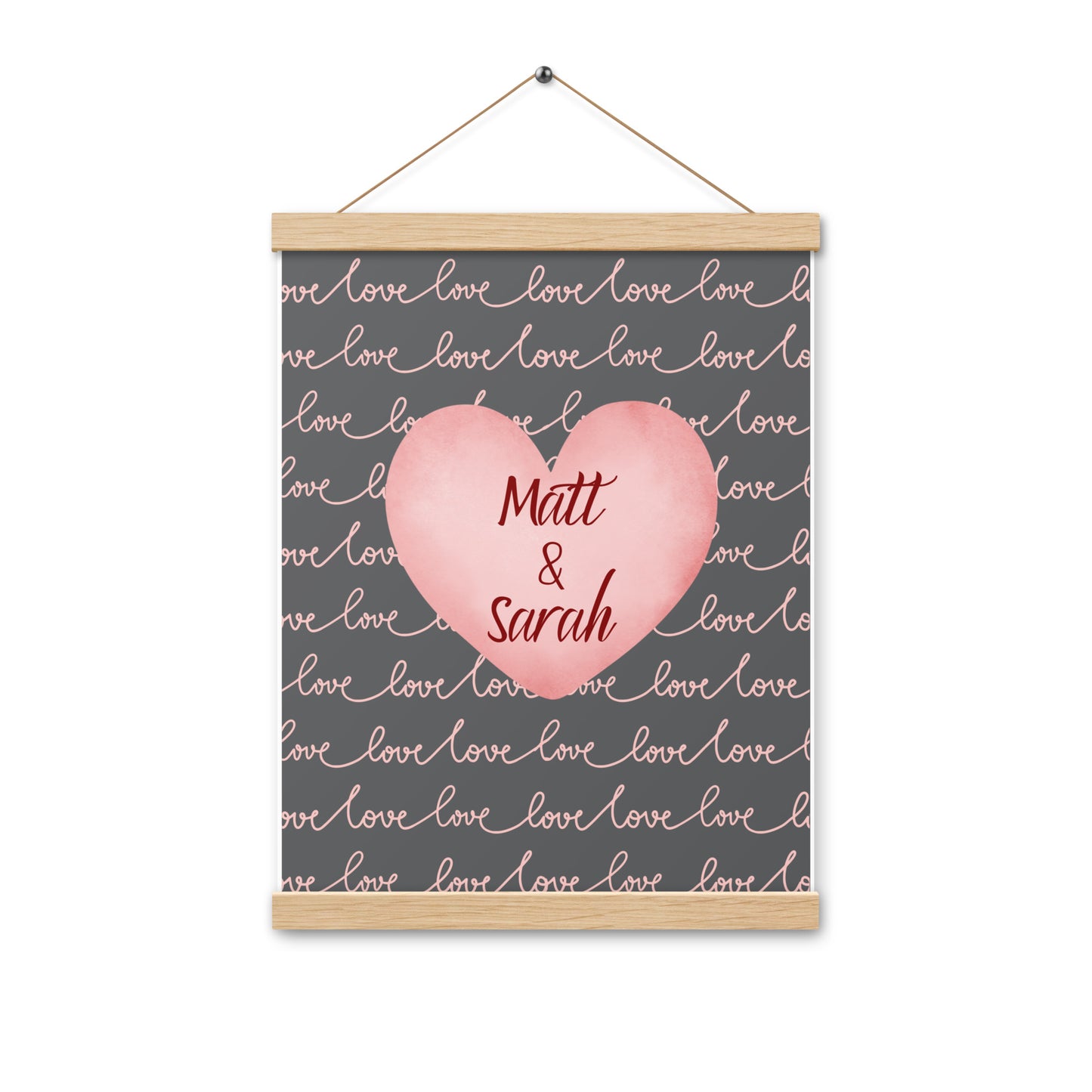 Personalized Heart Canvas Poster with hangers