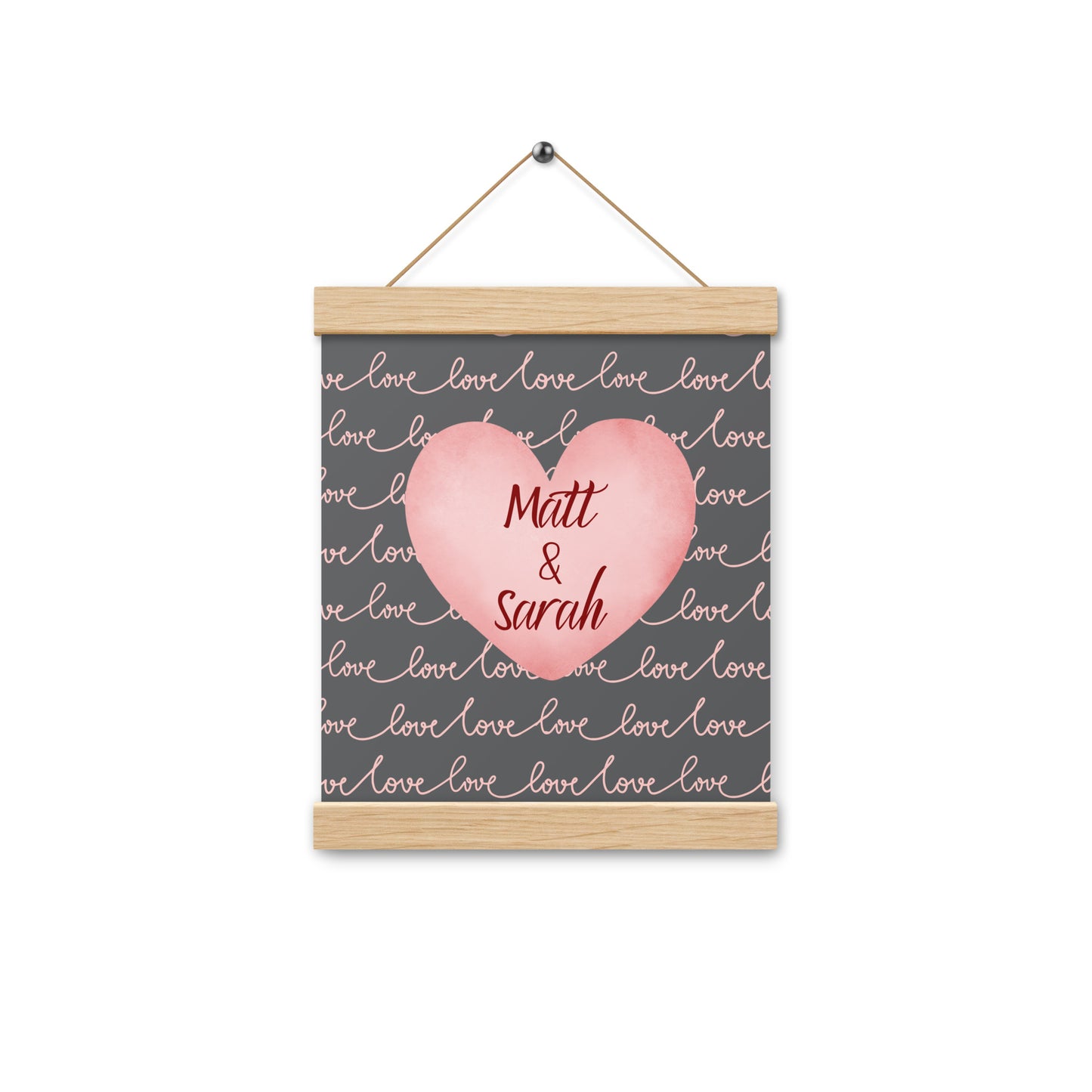 Personalized Heart Canvas Poster with hangers