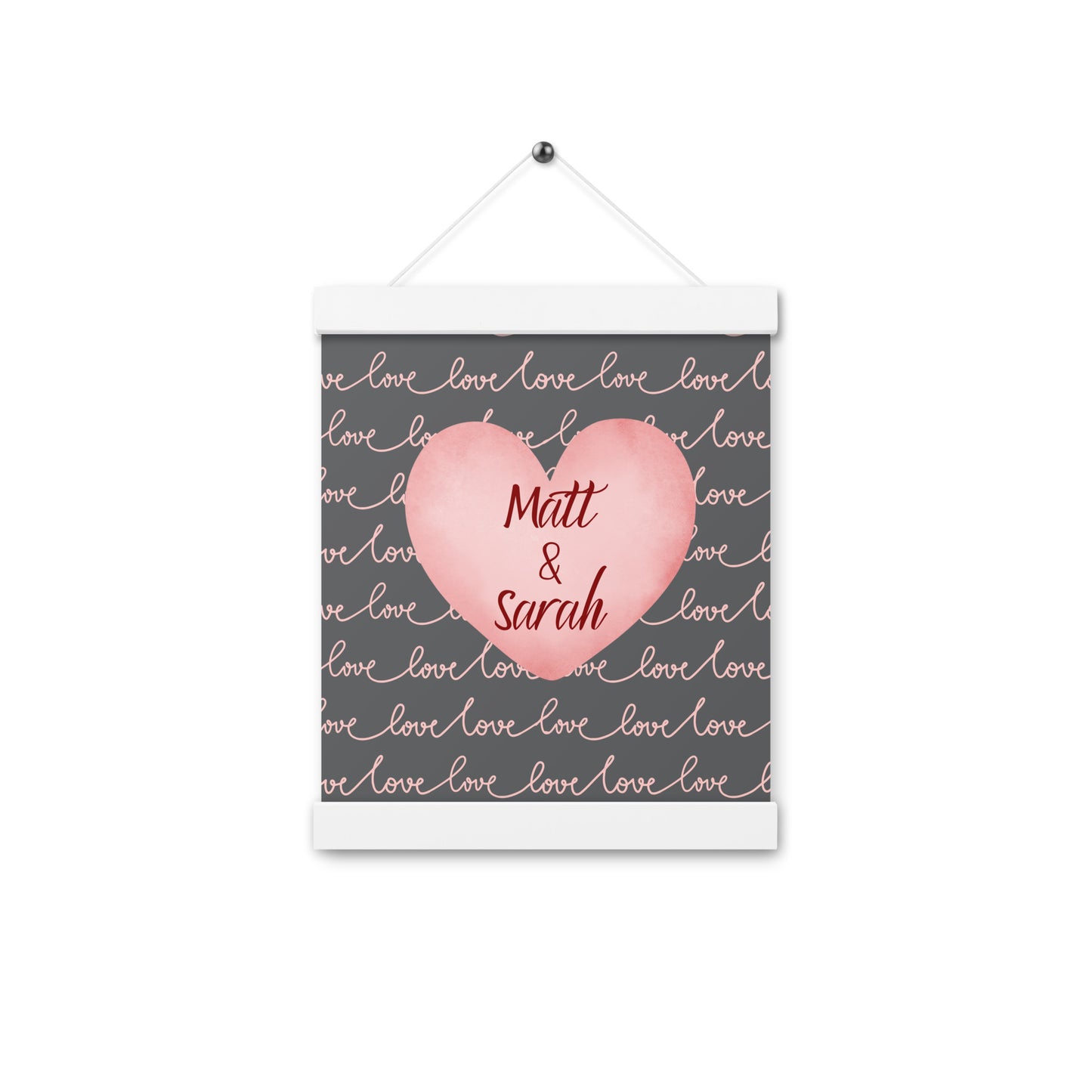 Personalized Heart Canvas Poster with hangers