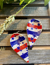 Load image into Gallery viewer, Petal Shaped Patriotic Earrings
