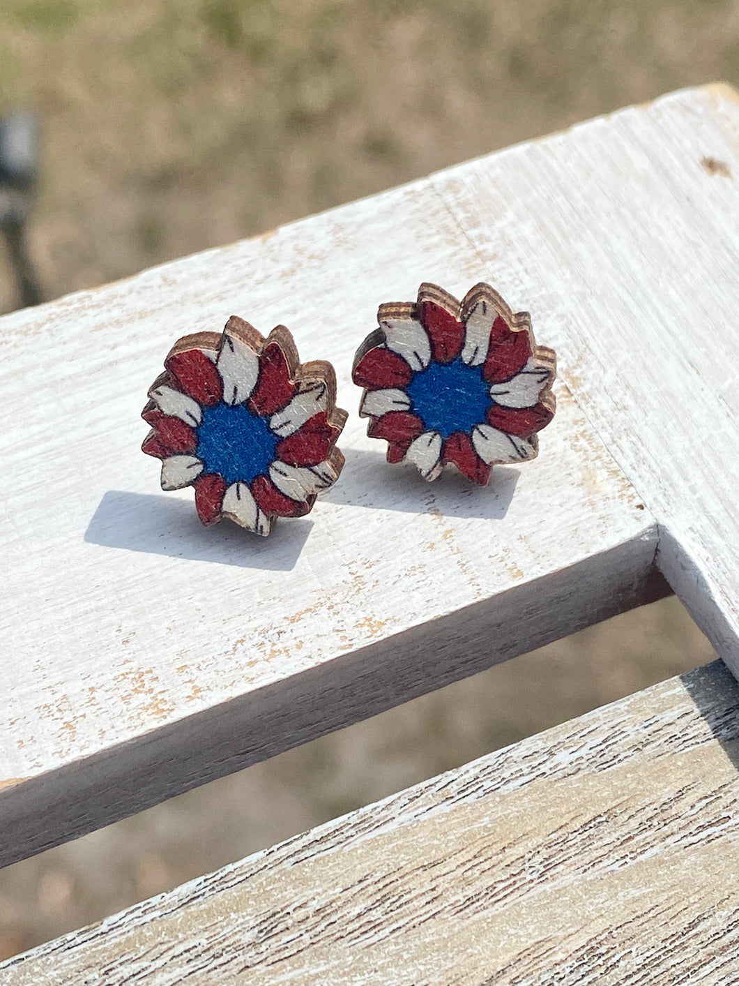Assorted Patriotic Wooden Earrings