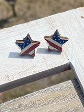 Load image into Gallery viewer, Assorted Patriotic Wooden Earrings
