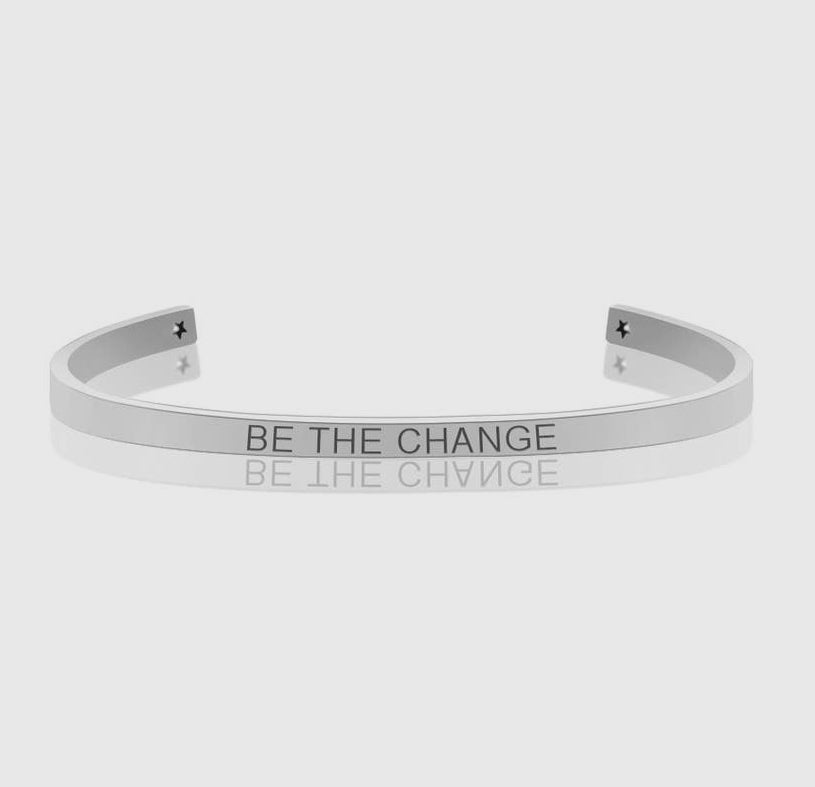 Be the Change Silver Cuff Bracelet