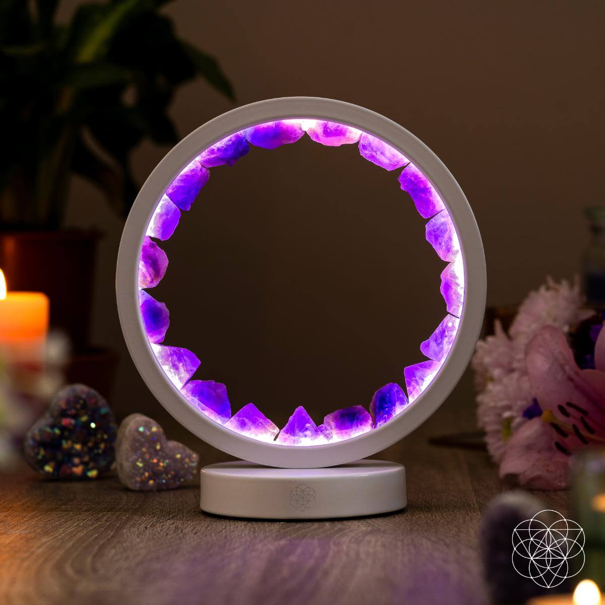 Stress Less, Sleep More – Amethyst Healing Lamp - Stardust & Moonstone