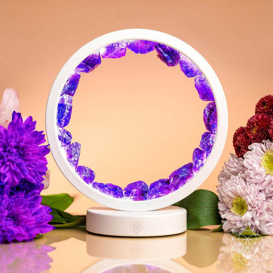 Stress Less, Sleep More – Amethyst Healing Lamp - Stardust & Moonstone