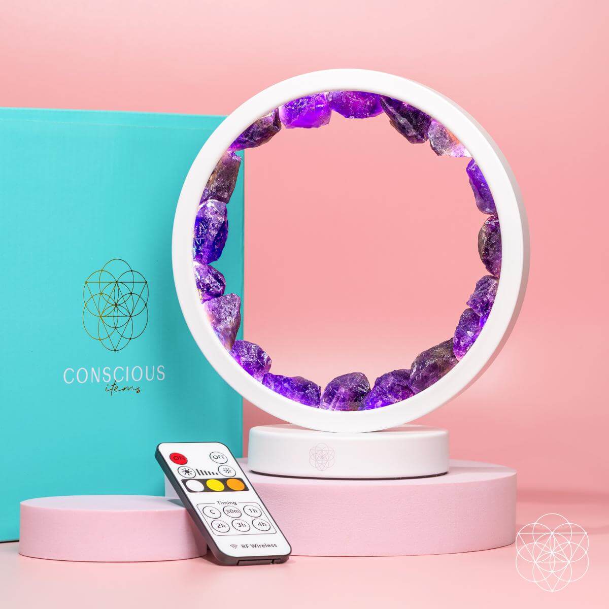 Stress Less, Sleep More – Amethyst Healing Lamp - Stardust & Moonstone