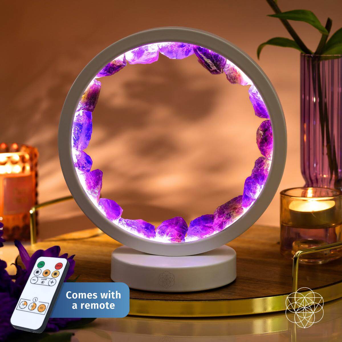 Stress Less, Sleep More – Amethyst Healing Lamp - Stardust & Moonstone