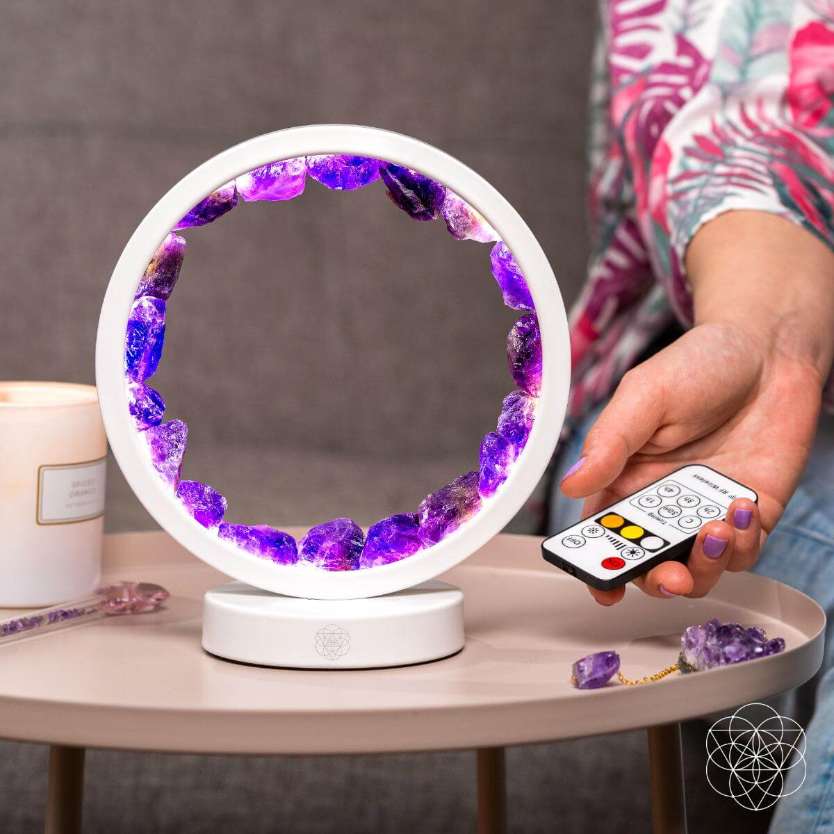 Stress Less, Sleep More – Amethyst Healing Lamp - Stardust & Moonstone