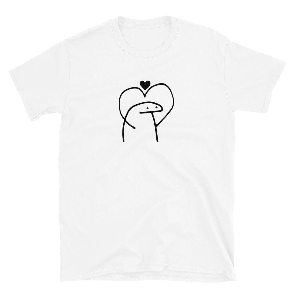 Stick Man Heart Gesture Short-Sleeve Unisex Valentines Love T-Shirt