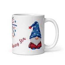 Load image into Gallery viewer, Patriotic Gnome White glossy mug
