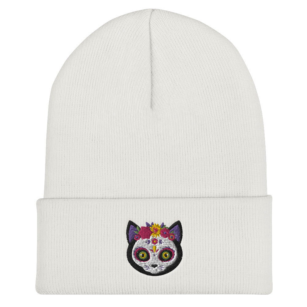 Skull Kitty Cuffed Beanie - Stardust & Moonstone