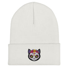 Load image into Gallery viewer, Skull Kitty Cuffed Beanie - Stardust &amp; Moonstone
