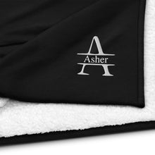 Load image into Gallery viewer, Initial Name Embroidered Premium Sherpa Blanket
