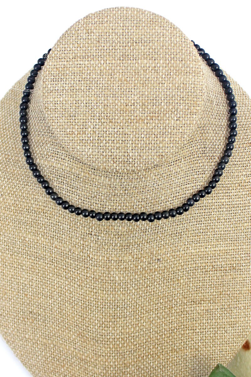 Black Stone Beaded Choker - Stardust & Moonstone