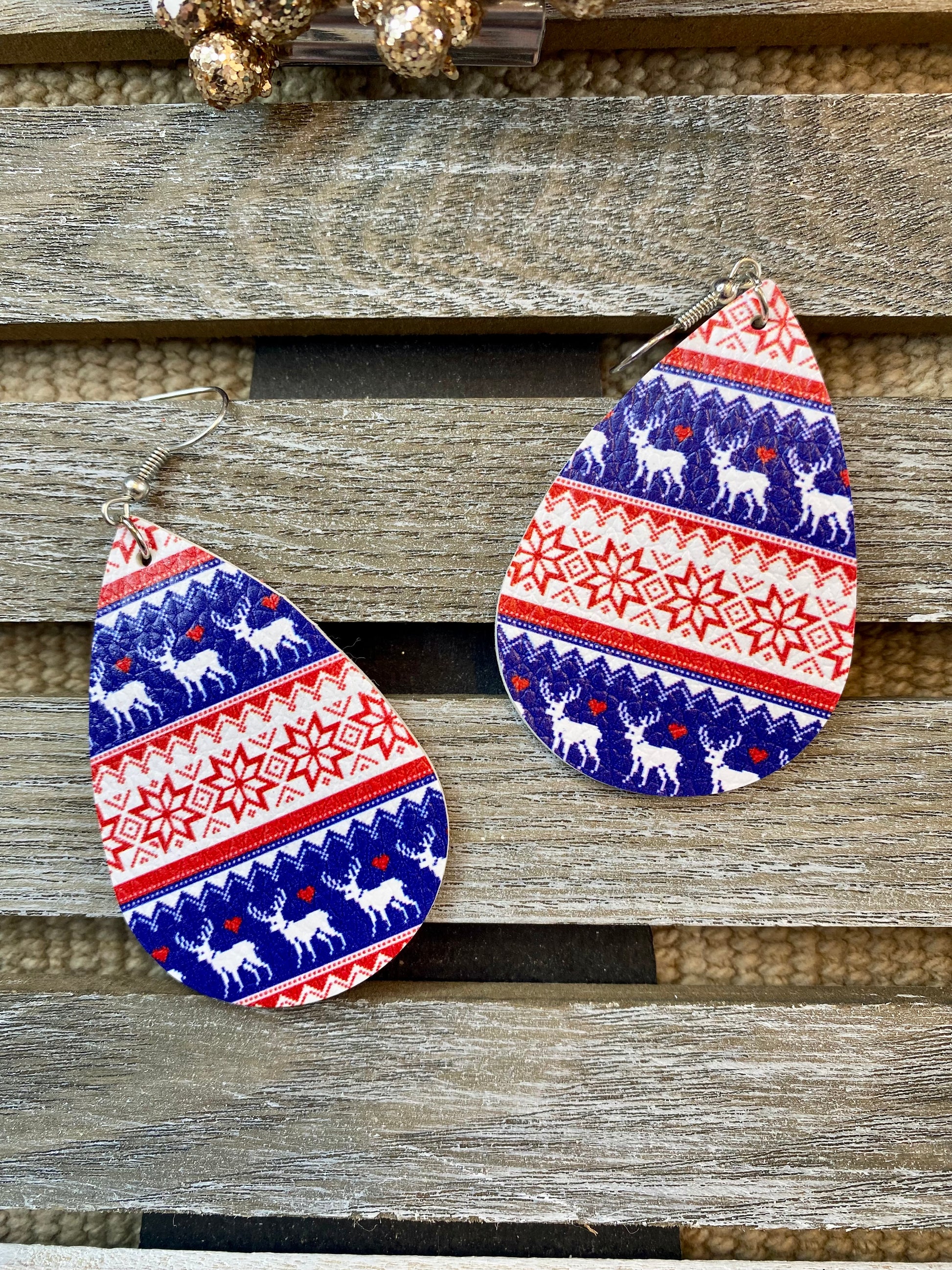 Holiday Sweater Design Earrings - Stardust & Moonstone
