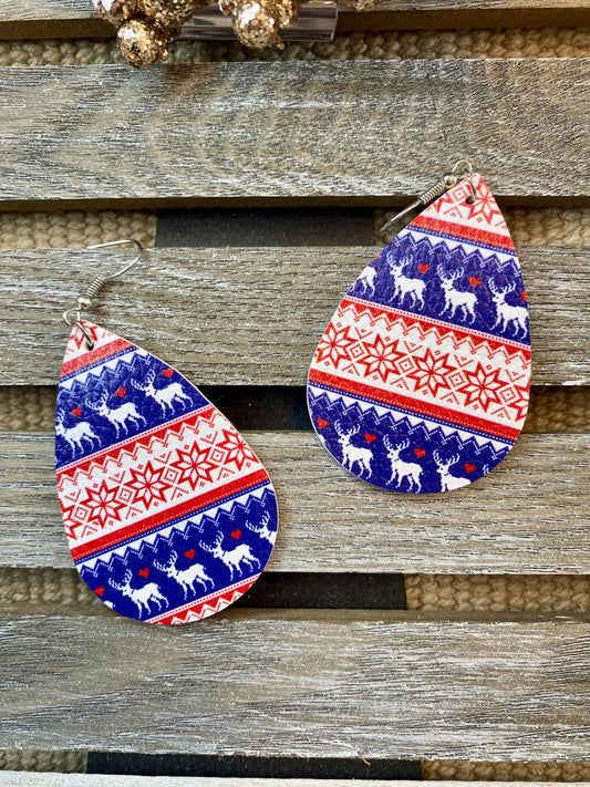 Holiday Sweater Design Earrings - Stardust & Moonstone