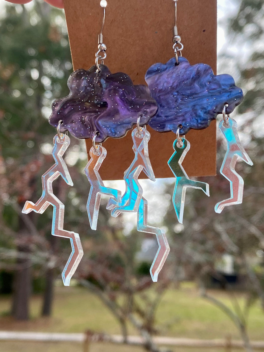 Lightning Cloud Resin Earrings