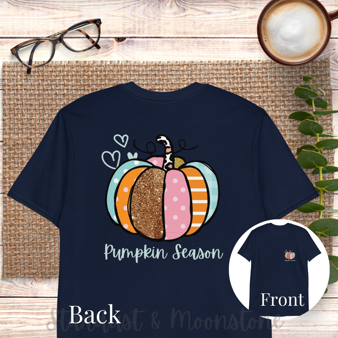 Colorful Pumpkin Back Print Short-Sleeve Unisex T-Shirt