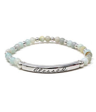 Load image into Gallery viewer, Inspirational Bead Bracelet - Blessed - Stardust &amp; Moonstone
