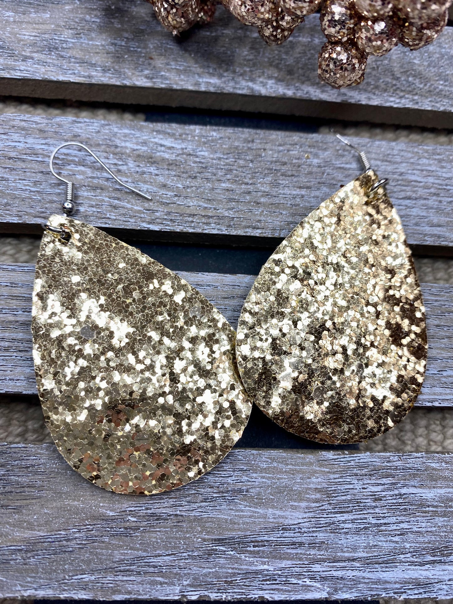 Glitter Teardrop Earrings - Various Colors - Stardust & Moonstone