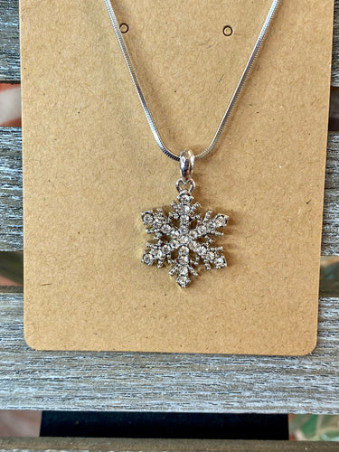 Crystal Snowflake Necklace - Stardust & Moonstone