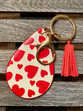 Load image into Gallery viewer, Leatherette Heart Keychains - Stardust &amp; Moonstone
