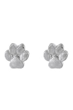 Load image into Gallery viewer, Paw Print Stud Earrings - Stardust &amp; Moonstone
