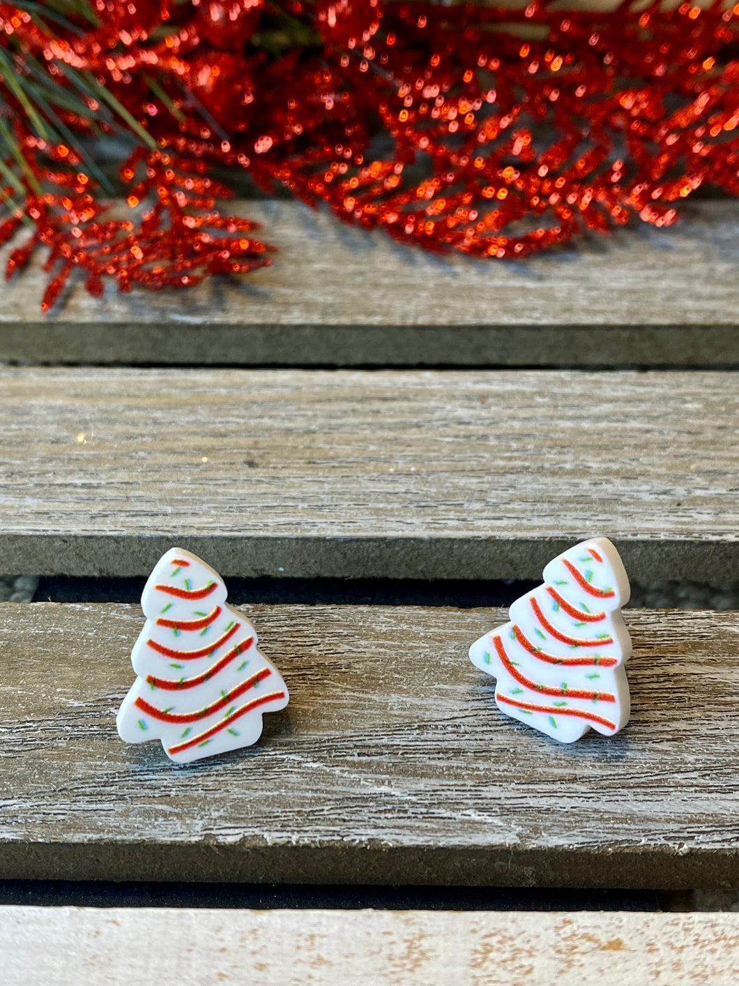 Christmas Tree Cake Stud Earrings