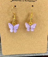 Load image into Gallery viewer, Pearlized Butterfly Earrings - Stardust &amp; Moonstone
