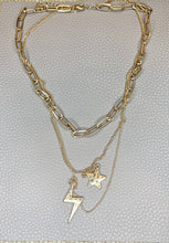 Load image into Gallery viewer, Bolt &amp; Star Chain Necklace - Stardust &amp; Moonstone

